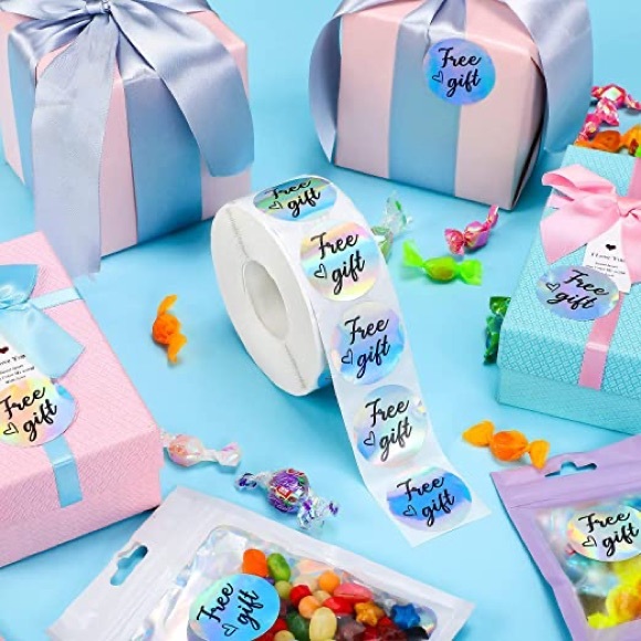 FREE GIFT stickers for posh packages thank you shipping iridescent 200 pieces - Picture 2 of 6